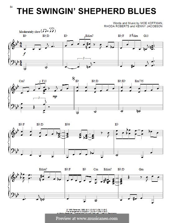 Swingin' Shepherd Blues: Für Klavier by Moe Koffman