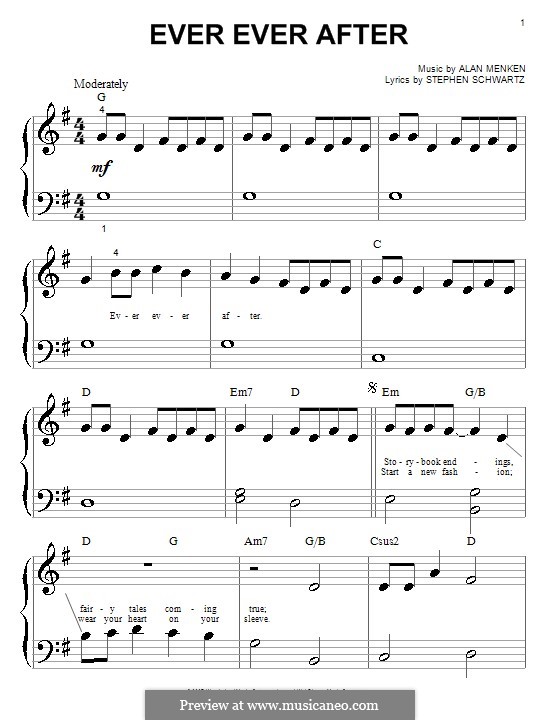 Ever Ever After: Für Klavier (sehr leichte Fassung) by Alan Menken