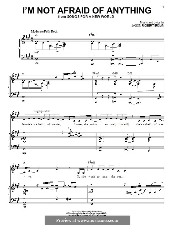 I'm Not Afraid of Anything: Für Stimme und Klavier (oder Gitarre) by Jason Robert Brown