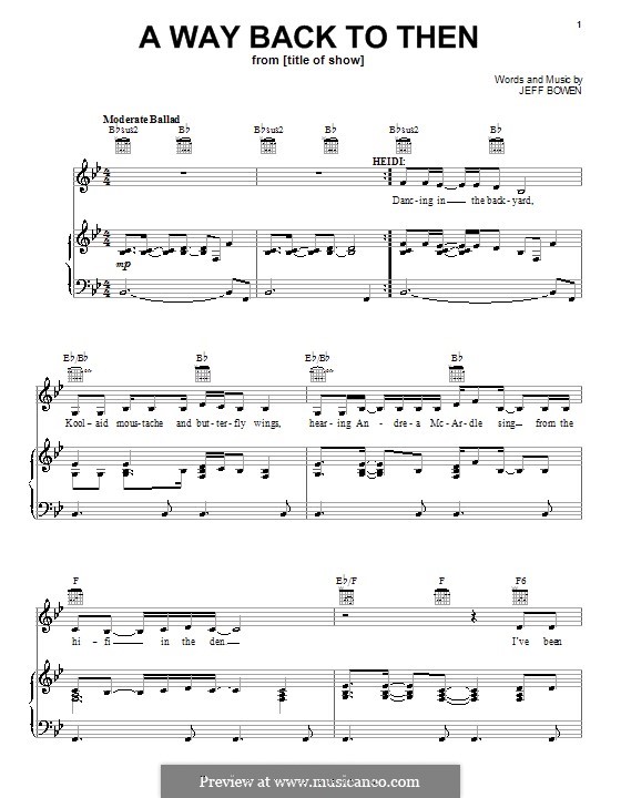 A Way Back To Then: Für Stimme und Klavier (oder Gitarre) by Jeff Bowen
