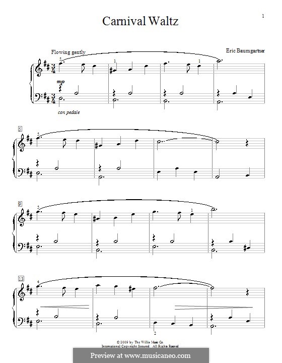 Carnival Waltz: Für Klavier by Eric Baumgartner