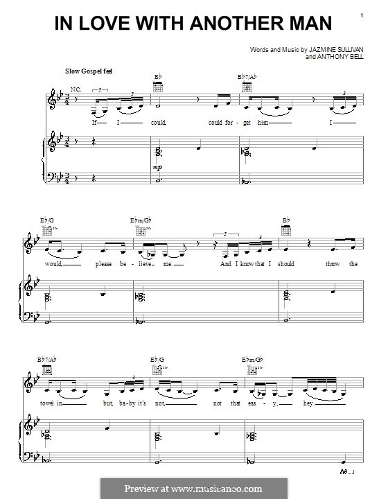 In Love with Another Man (Jazmine Sullivan): Für Stimme und Klavier (oder Gitarre) by Anthony Bell