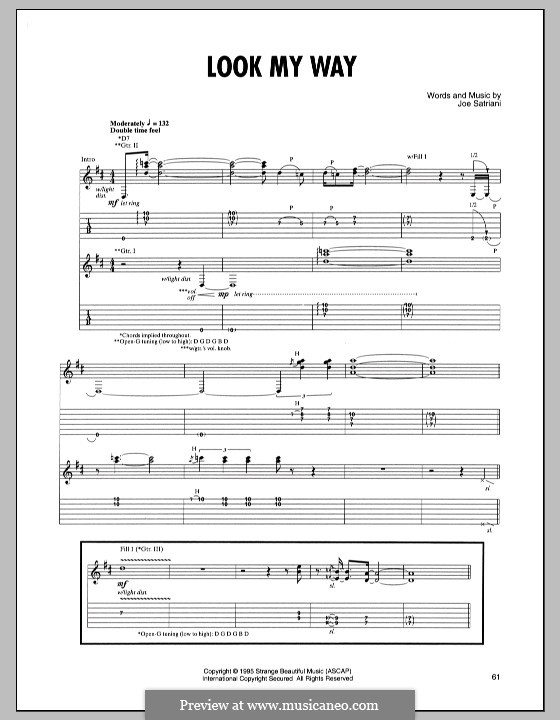 Look My Way: Für Gitarre mit Tabulatur by Joe Satriani