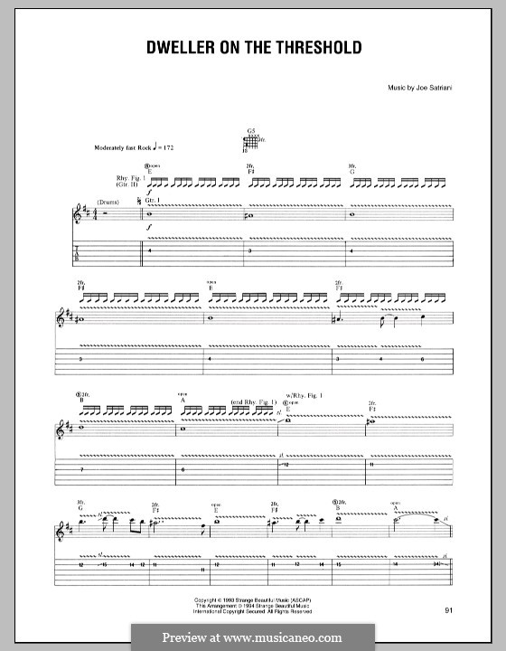 Dweller On The Threshold Von J Satriani Noten Auf MusicaNeo