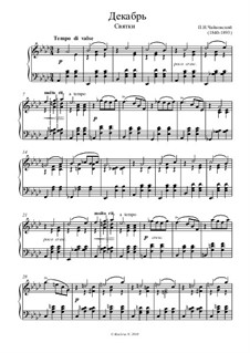 Nr.12 Dezember (Weihnachten): Für Klavier (Noten von hohem Qualität) by Pjotr Tschaikowski