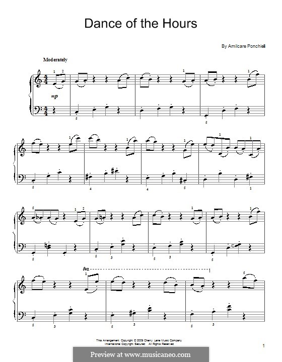 Dance of the Hours: Für Klavier, leicht by Amilcare Ponchielli