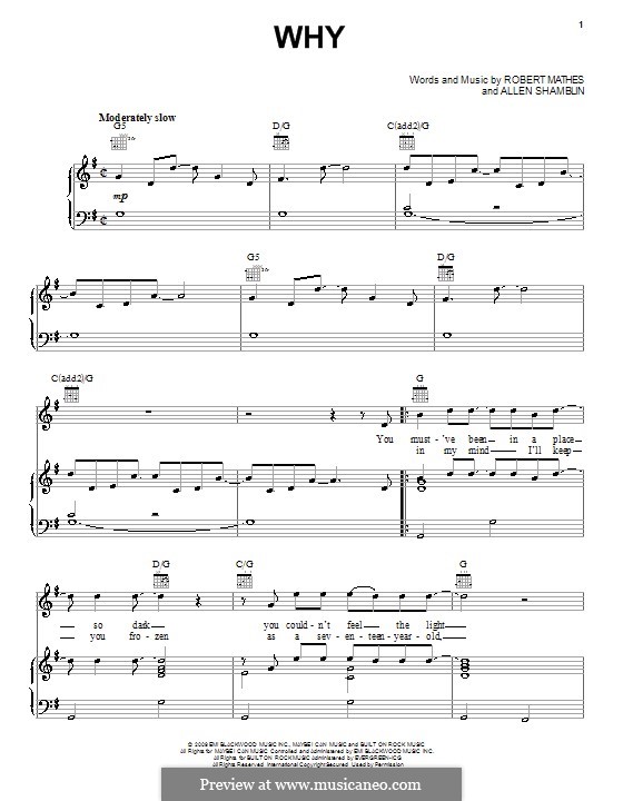 Why (Rascal Flatts): Für Stimme und Klavier (oder Gitarre) by Allen Shamblin, Rob Mathes