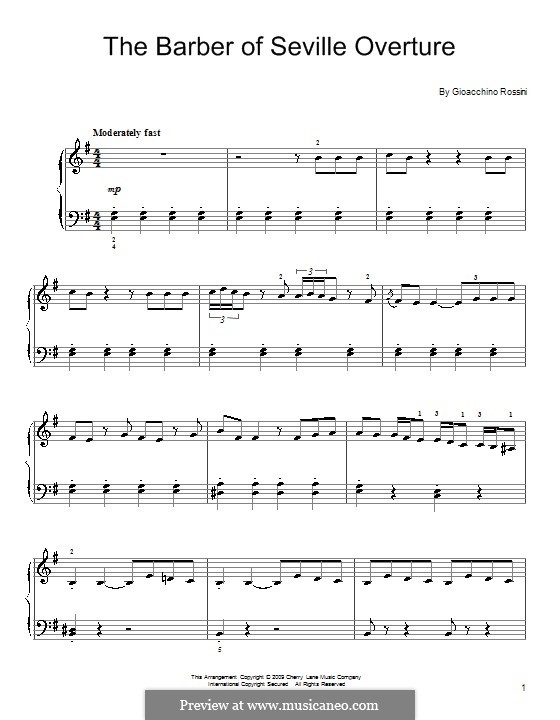 Ouvertüre: Thema, für Klavier by Gioacchino Rossini