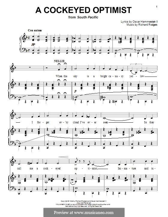 A Cockeyed Optimist: Für Stimme und Klavier (oder Gitarre) by Richard Rodgers