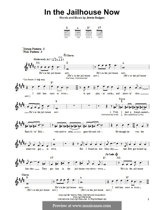 In the Jailhouse Now: Für Gitarre (Sehr leichte Fassung) by Jimmie Rodgers