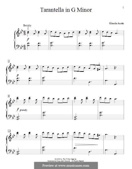 Tarantella in G Minor: Für Klavier by Glenda Austin