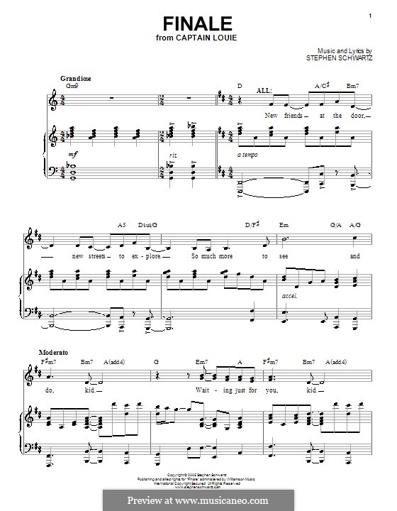 Finale: Für Stimme und Klavier (oder Gitarre) by Stephen Schwartz