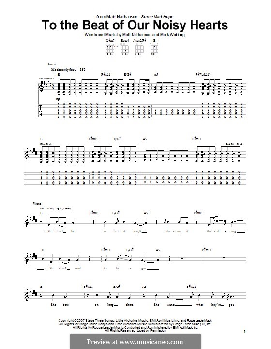 To the Beat of Our Noisy Hearts: Für Gitarre mit Tab by Mark Weinberg