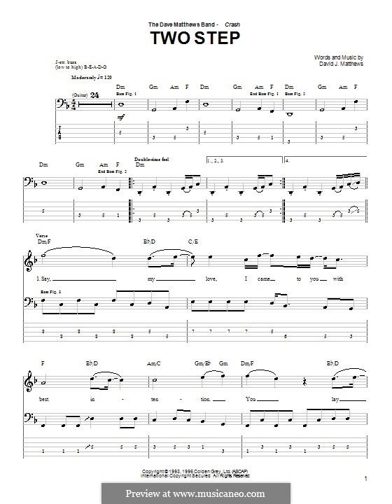 Two Step (Dave Matthews Band): Für Bassgitarre mit Tabulatur by David J. Matthews