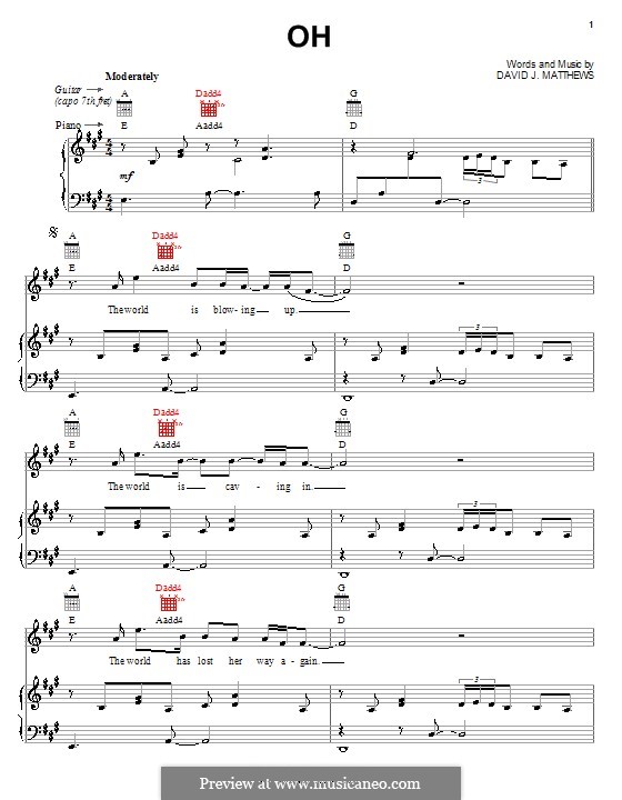 Oh: Für Stimme und Klavier (oder Gitarre) by David J. Matthews