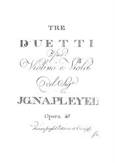Drei Duos für Violine und Bratsche, Op.46: Stimmen by Ignaz Pleyel
