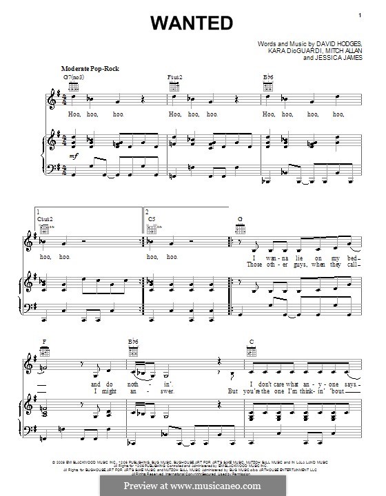 Wanted: Für Stimme und Klavier (oder Gitarre) by David Hodges, Jessica James, Mitch Allan
