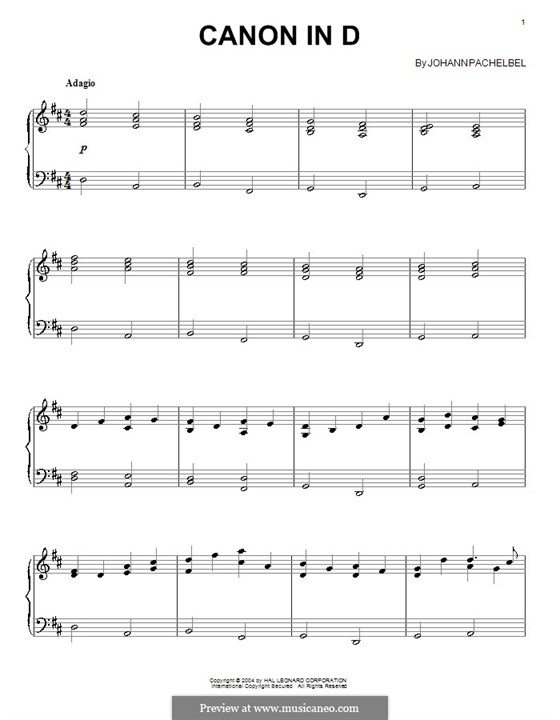Piano version: Für einen Interpreten by Johann Pachelbel