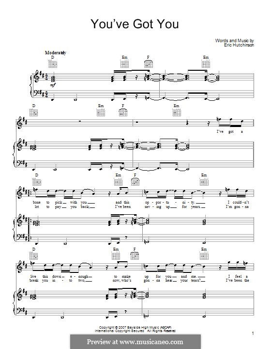 You've Got You: Für Stimme und Klavier (oder Gitarre) by Eric Hutchinson