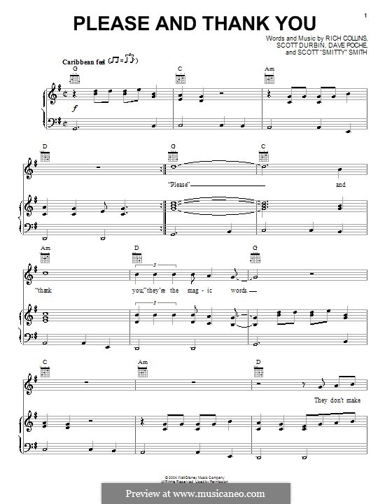 Please and Thank You (Imagination Movers): Für Stimme und Klavier (oder Gitarre) by Dave Poche, Rich Collins, Scott Durbin, Scott Smith
