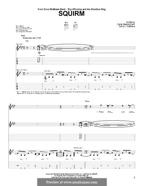 Squirm (Dave Matthews Band): Für Gitarre mit Tabulatur by Carter Beauford, David J. Matthews