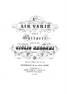 Arie mit Variationen Nr.1, Op.21: Für Gitarre by Giulio Regondi