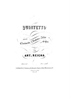 Quintett für Klarinett und Streicher in F-Dur, Op.107: Quintett für Klarinett und Streicher in F-Dur by Anton Reicha