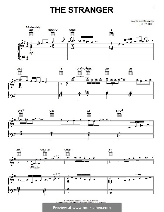 The Stranger: Für Stimme und Klavier (oder Gitarre) by Billy Joel