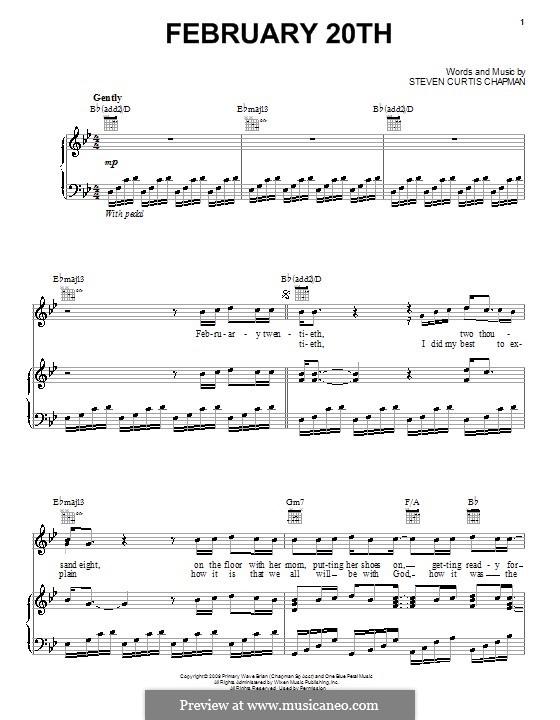 February 20th: Für Stimme und Klavier (oder Gitarre) by Steven Curtis Chapman