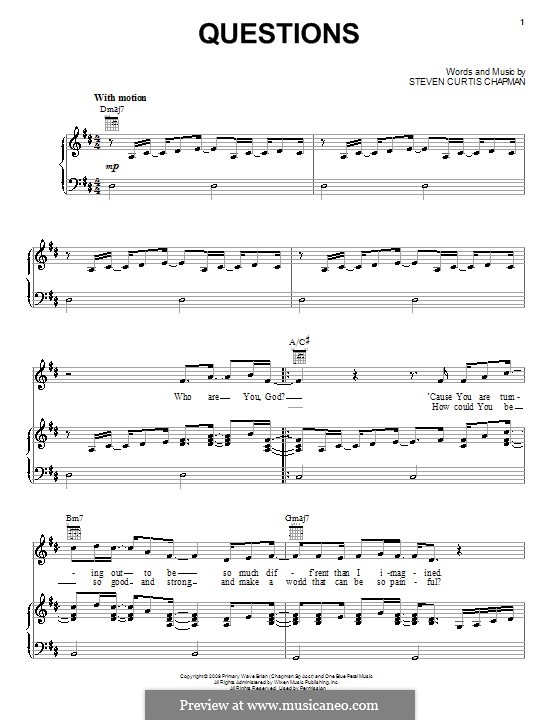 Questions: Für Stimme und Klavier (oder Gitarre) by Steven Curtis Chapman