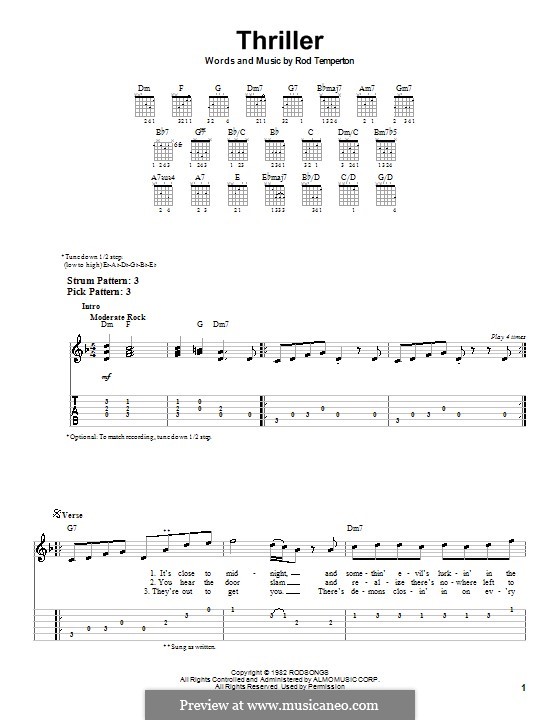 Thriller: Für Gitarre (leicht, mit Tabulatur) by Rod Temperton