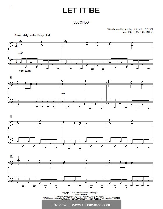 Piano version: Für Klavier, vierhändig by John Lennon, Paul McCartney