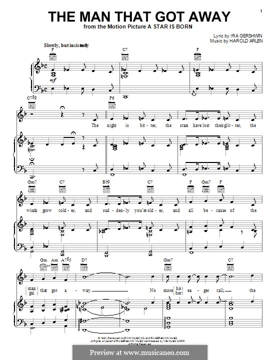 The Man That Got Away: Für Stimme mit Klavier oder Gitarre (Judy Garland) by Harold Arlen