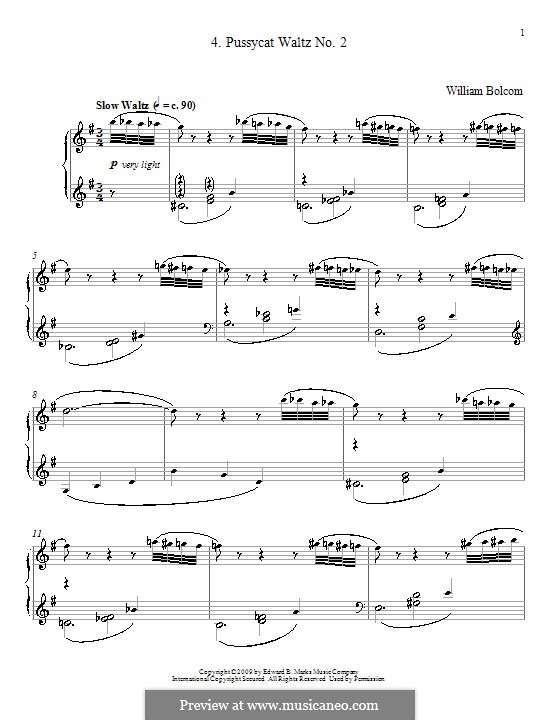 Pussycat Waltz No.2: Für Klavier by William Bolcom