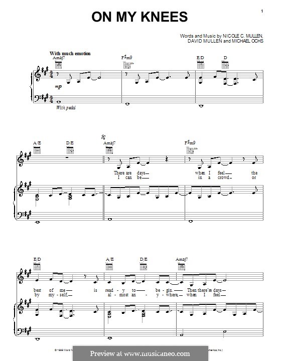 On My Knees: Für Stimme und Klavier (oder Gitarre) by David Mullen, Michael Ochs