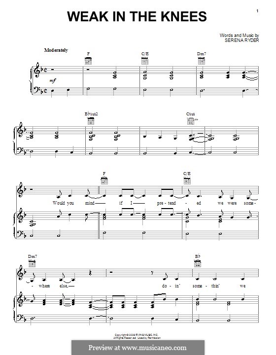 Weak in the Knees: Für Stimme und Klavier (oder Gitarre) by Serena Ryder