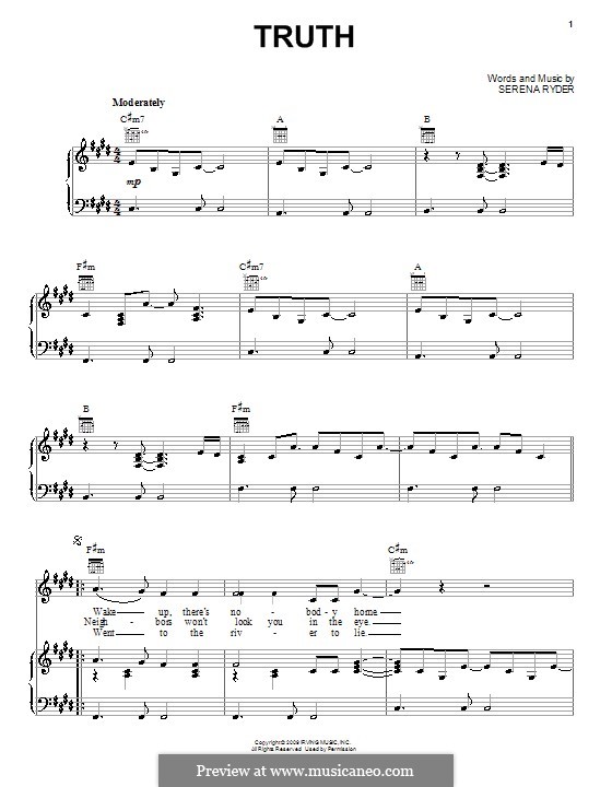 Truth: Für Stimme und Klavier (oder Gitarre) by Serena Ryder