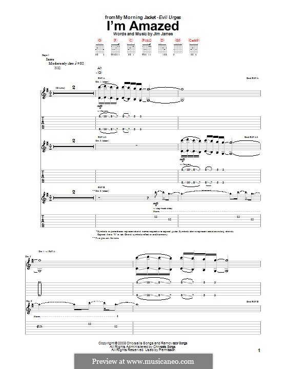 I'm Amazed (My Morning Jacket): Für Gitarre mit Tabulatur by Jim James