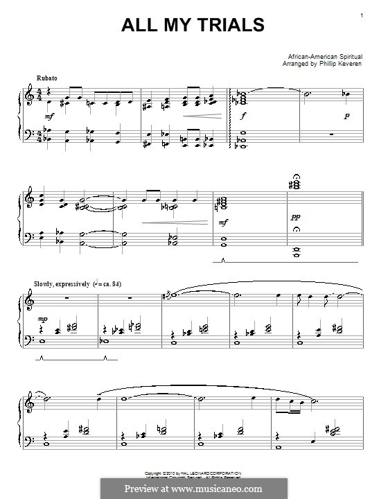 All My Trials: Für Klavier by folklore