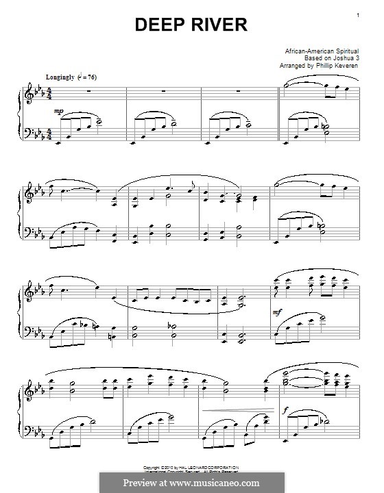 Deep Blue River: Für Klavier (Es-Dur) by folklore