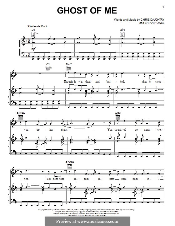 Ghost of Me (Daughtry): Für Stimme und Klavier (oder Gitarre) by Brian Howes, Chris Daughtry