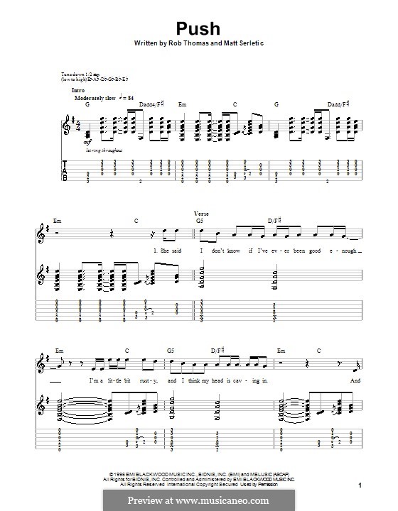 Push (Matchbox Twenty): Für Gitarre mit Tab by Matt Serletic, Rob Thomas