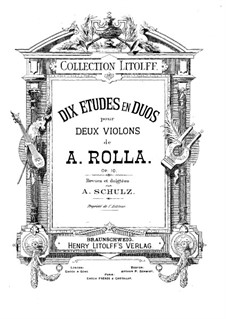 Zehn Duos für Zwei Violinen, Op.10: Zehn Duos für Zwei Violinen by Alessandro Rolla