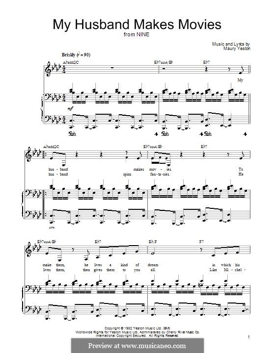 My Husband Makes Movies: Für Stimme und Klavier (oder Gitarre) by Maury Yeston