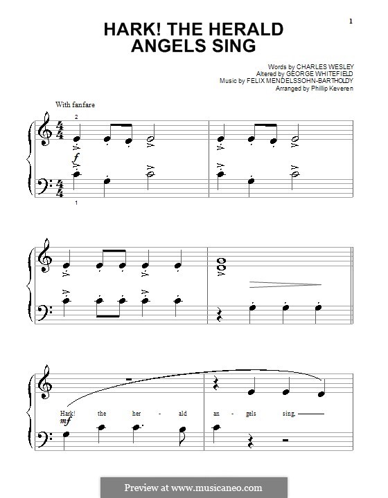 Piano version: Sehr leichte Fassung by Felix Mendelssohn-Bartholdy