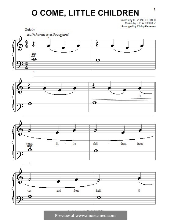 O Come, Little Children: Für Klavier (Big Notes) by Johann Abraham Schulz