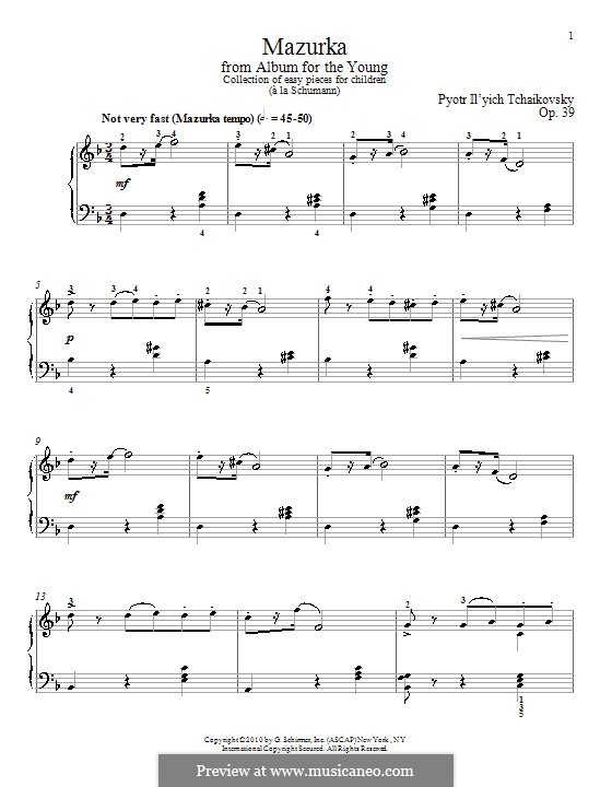 Nr.10 Mazurka: Für Klavier by Pjotr Tschaikowski