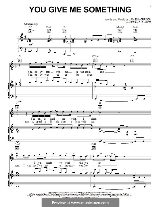 You Give Me Something: Für Stimme und Klavier (oder Gitarre) by Eg White, James Morrison