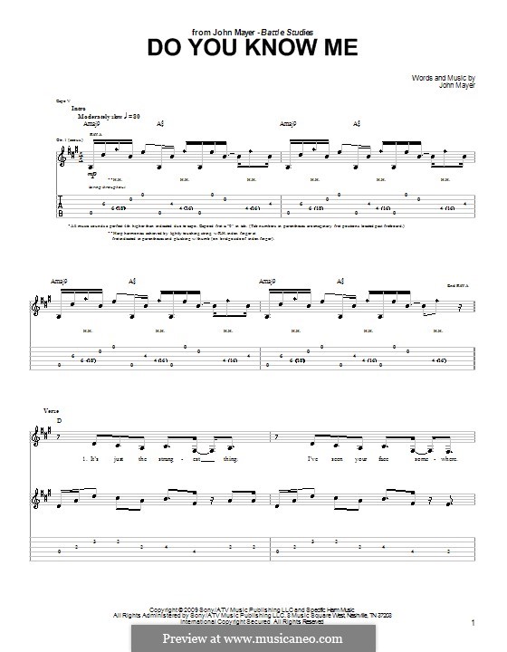 Do You Know Me: Für Gitarre mit Tabulatur by John Mayer