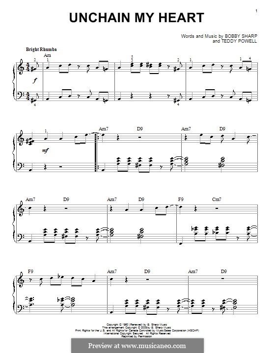 Unchain My Heart (Ray Charles): Für Klavier by Bobby Sharp, Teddy Powell